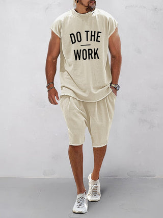 Conjunto casual sin mangas para hombre | Camiseta y shorts de 2 piezas