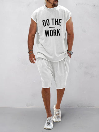 Conjunto casual sin mangas para hombre | Camiseta y shorts de 2 piezas