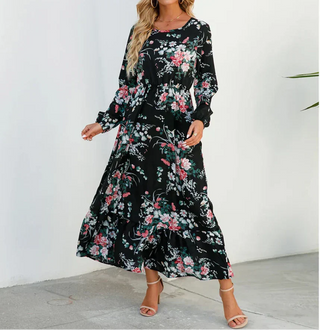 Robe décontractée à motif floral pour femme | Maxi