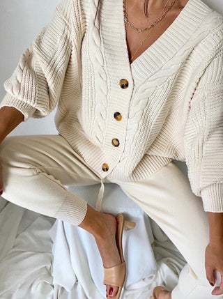 Women's Lounge Set | Button Cardigan & Jogging Pants