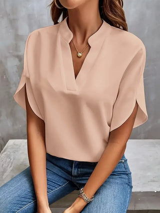 Top femme à col en V | Manches courtes