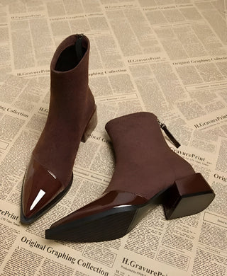 Women’s Pointed Toe Ankle Boots | Block Heel