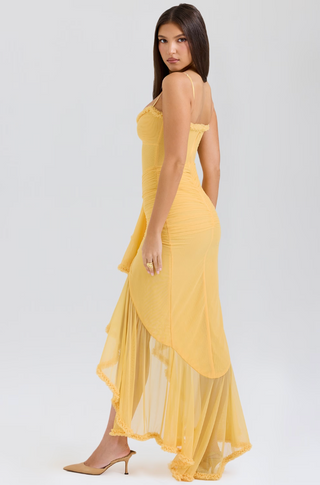 Robe de soirée froncée pour femme | Maxi