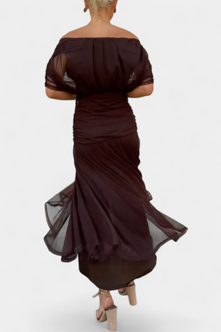 Damen Schulterfreies Abendkleid | Maxi