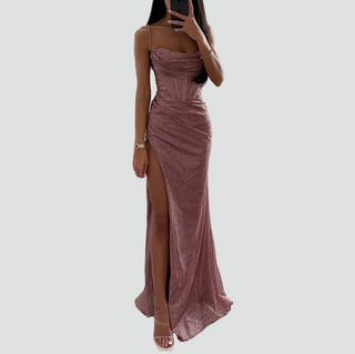 Robe de soirée à paillettes pour femme | Maxi