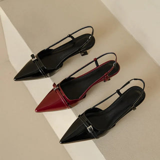 Damskie buty na obcasie z paskiem z tyłu | eleganckie