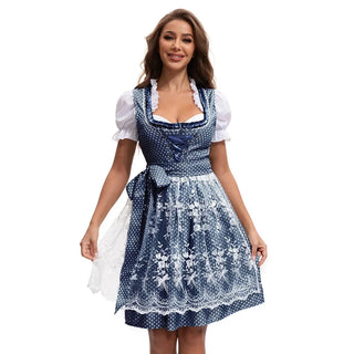 Dámské dirndl šaty na Oktoberfest | Se šněrováním a zástěrou