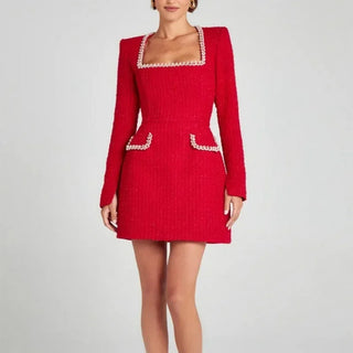 Dámské elegantní šaty s hranatým výstřihem | Mini