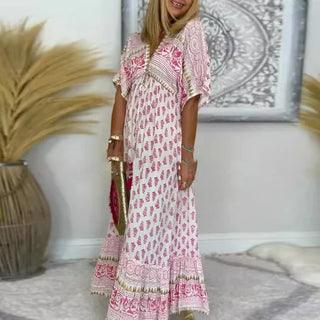 Damen Boho Sommerkleid | Maxi
