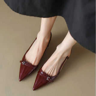 Damskie buty na obcasie z paskiem z tyłu | eleganckie
