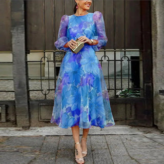 Damen Kleid mit Blumenmuster für Hochzeitsgäste | Midi