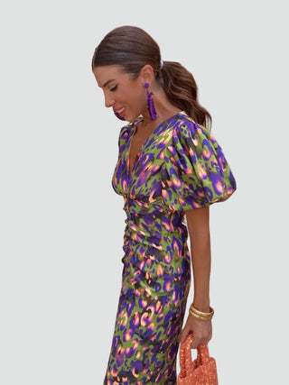 Damen Cocktailkleid mit Blumenmuster | Midi