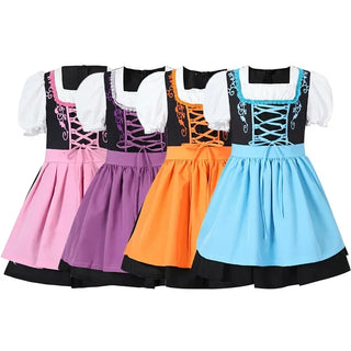 Kinder Oktoberfest Dirndl Kleid | Mit Schürze und Schnürung