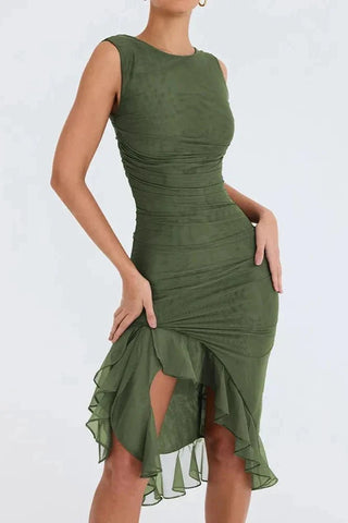 Damen Elegantes Cocktail Sommerkleid | Midi