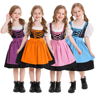 Kinder Oktoberfest Dirndl Kleid | Mit Schürze und Schnürung