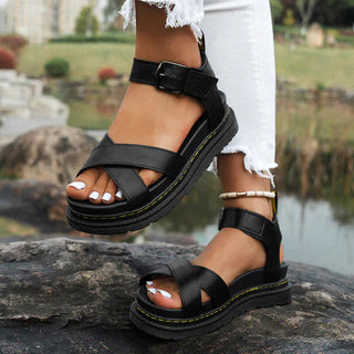Sandales compensées femme | Avec boucle