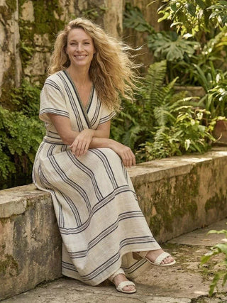 Robe d'été rayée pour femme | Maxi
