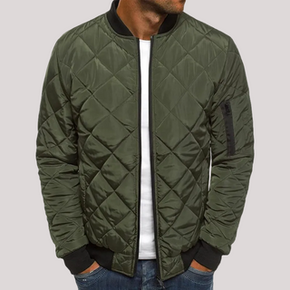 Men's bomber jacket with quilting | Front zipper