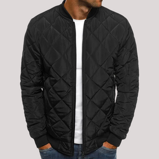 Men's bomber jacket with quilting | Front zipper