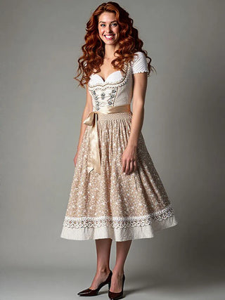 Damen Oktoberfest Dirndl Kostüm | Herzförmiger Ausschnitt