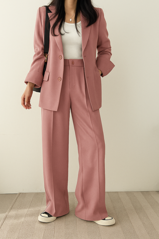 Conjunto de blazer entallado para mujer | Pierna ancha
