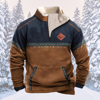 Męski sweter z półzamkiem | Wzór plemienny