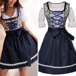 Dámské dirndl šaty na Oktoberfest | Midi s květinovým vzorem