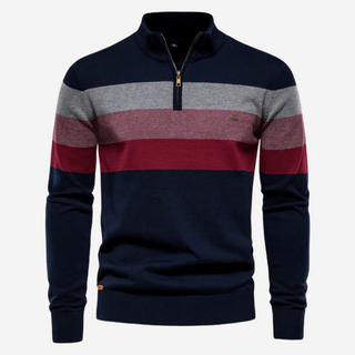 Striped Sweater for Men | Half Zipper
