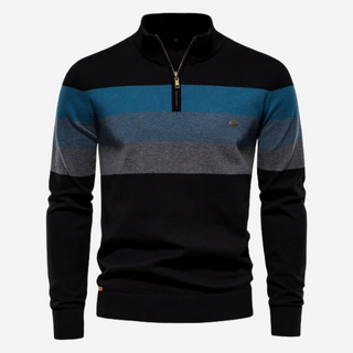 Striped Sweater for Men | Half Zipper