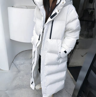 Women's Long Winter Puffer Jacket | With Hood