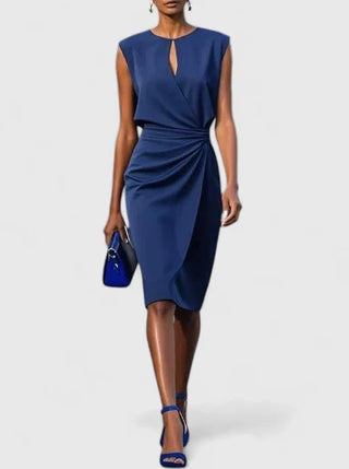 Vestido de noche fruncido para mujer | Midi