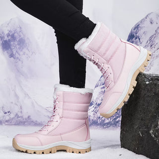 Damen Schnür Winterstiefel | Seitlicher Reißverschluss