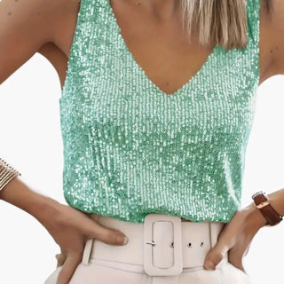 Débardeur femme avec paillettes | Fête