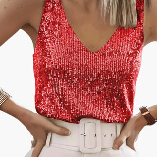 Débardeur femme avec paillettes | Fête
