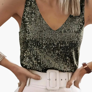 Débardeur femme avec paillettes | Fête