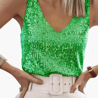 Débardeur femme avec paillettes | Fête