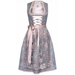 Robe Dirndl d'octobre pour femme | Midi avec tablier et blouse à lacets