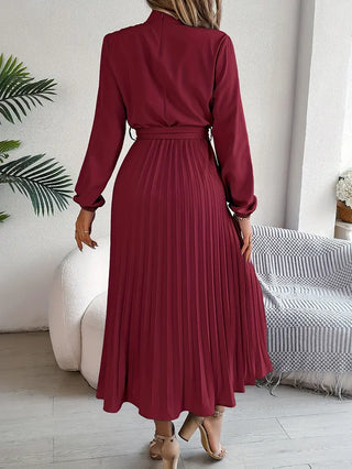 Damska plisowana elegancka sukienka | Midi