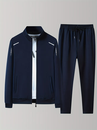 Herren Zip Front Trainingsanzug | Lässiges Zweiteiliges Set