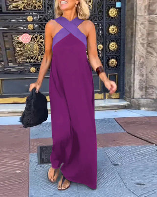 Dámské maxis šaty s halter krkem | Bez rukávů