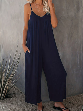 Combinaison femme avec bretelles spaghetti | Jambe large