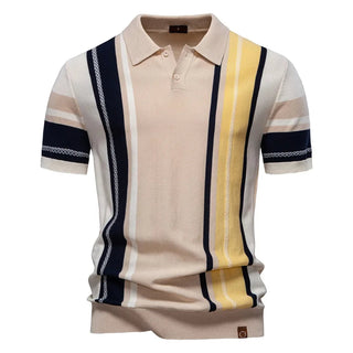 Herren Gestreiftes Poloshirt | Strick