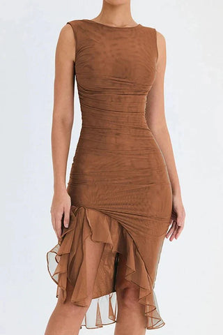 Damen Elegantes Cocktail Sommerkleid | Midi