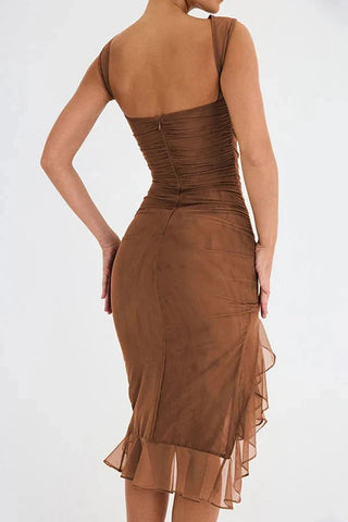 Damen Elegantes Cocktail Sommerkleid | Midi