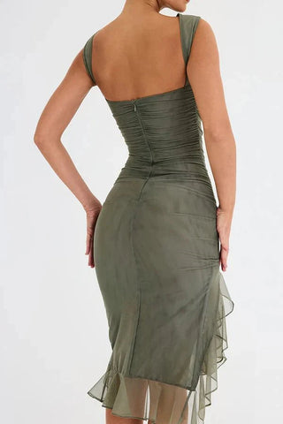 Damen Elegantes Cocktail Sommerkleid | Midi