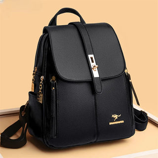 Women's backpack with firm shape | With flap and buckle closure