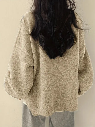 Women's winter pullover with crew neck | oversized