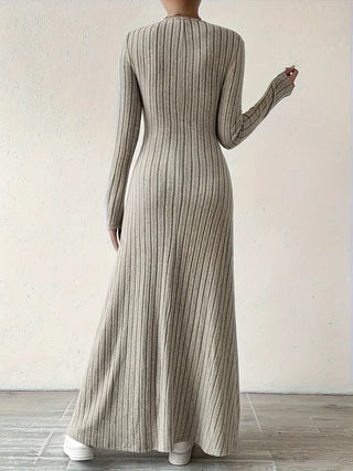 Women's Long Sleeve Maxi Dress | Ribbed Design