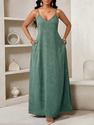 Robe d'été pour femmes à bretelles spaghetti | maxi