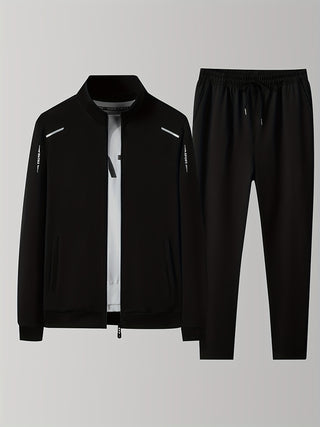 Herren Zip Front Trainingsanzug | Lässiges Zweiteiliges Set